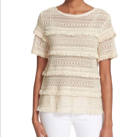Joie Fringed Cotton Top - Picture 1 of 3